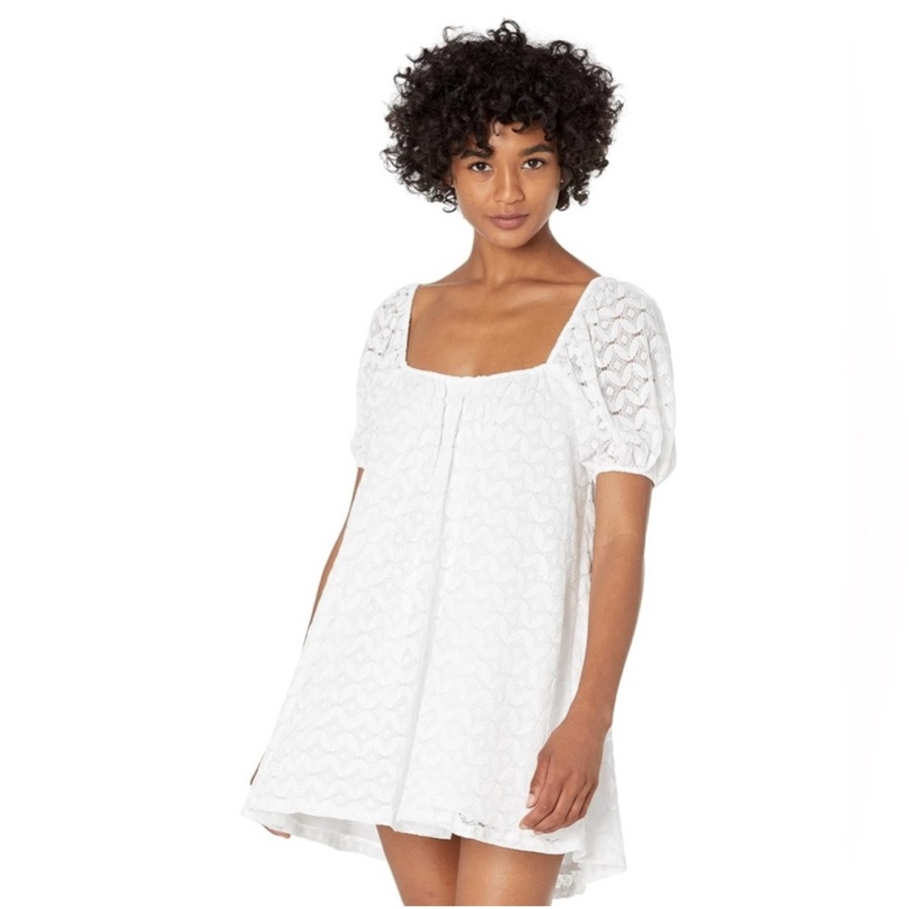 NWT Show Me Your Mumu XS Flora Spacey Lacey white lace babydoll mini dress bride